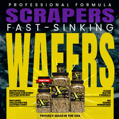 Xtreme Scrapers Wafers, cellulose naturelle, texture végétale adaptée à l'alimentation du fond.
