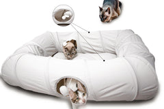 XxingSheep Tunnel XL pour chats avec quatre ouvertures offrant espace de jeu