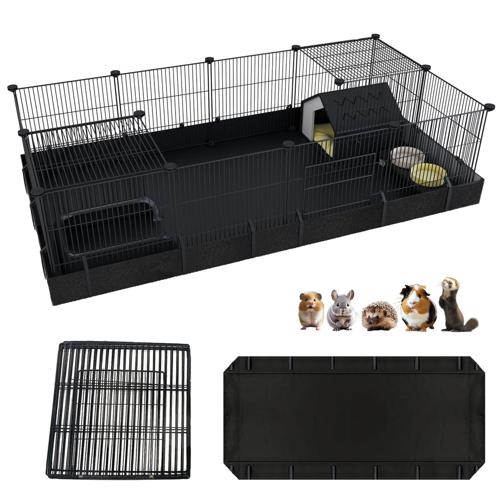 Xymoso: cage pour cochon d’Inde avec fond imperméable, facile à nettoyer.