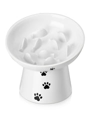 Bol Y YHY en céramique lent pour chats, favorise repas plus calmes et contrôlés.