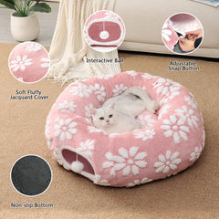 Beignet Yaning rose, matelas peluche moelleux pour repos.