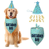 Yaofavo bandana anniversaire chien bleu — nœud élégant pour photo souvenir