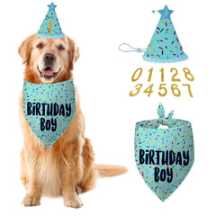 Yaofavo bandana anniversaire chien bleu — nœud élégant pour photo souvenir