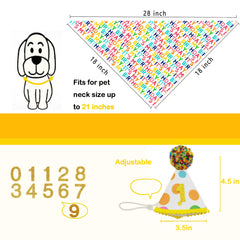 Yaofavo bandana anniversaire chien taille moyen, ajustement confortable.