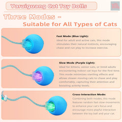 Boule Yaruiguang mode lent bleu, idéale pour chats timides.