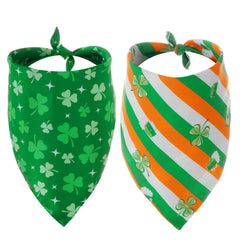 Bandana Yeabwps Saint-Patrick pour chien, face verte, accessoire festif pour photo.