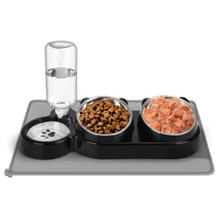 Gamelles surélevées YECERCAN en acier inox pour chats, confort du cou