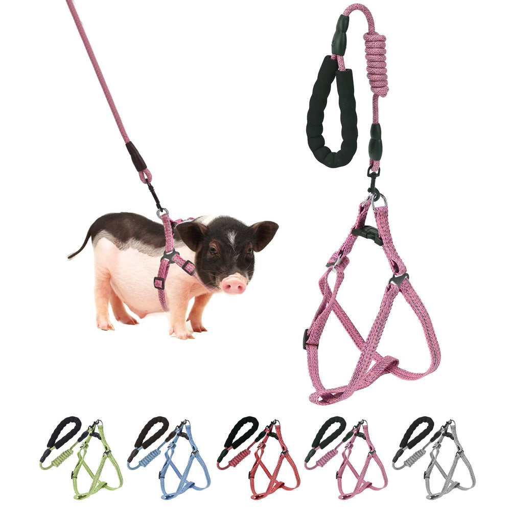 Harnais YeeBeny pour petit cochon rose avec poignée mousse et ajustement facile pour promenades