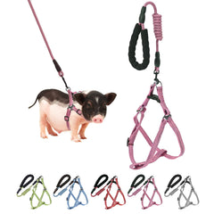 Harnais YeeBeny pour petit cochon rose avec poignée mousse et ajustement facile pour promenades