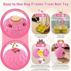 Balle slow-feeder YEENER, idéale pour ralentir l’ingestion et favoriser l’exploration.