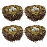Nid d'oiseau artificiel YEUQWJ en rattan, idéal pour une décoration naturelle de Pâques.