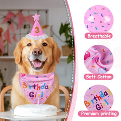 Bandana double-face Yicostar pour chien, deux motifs festifs.