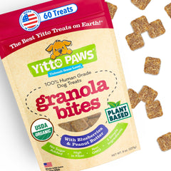 Friandises bio Yitto Paws myrtilles et beurre d'arachide, régal sain pour chien