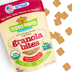Yitto Paws biscuits entrainement croustillants fraise et cacahuète, récompense idéale.