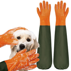 Gants YOFANG pour toilettage animal, protection longue pendant le bain.
