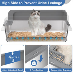 Yoochee base-litiere 28x20 offre un espace spacieux pour grands chats