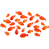 Poissons rouges miniatures Yookeer, ensemble de 36, parfait pour un décor de bocal vivant.