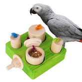 YOOSO WING Birdie Puzzle Feeder, vue frontale sur cage, stimulation mentale de l’oiseau