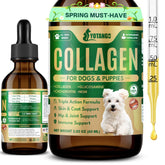Bouteille YOTANGO collagène liquide pour chien, mise en avant du produit et du packaging.