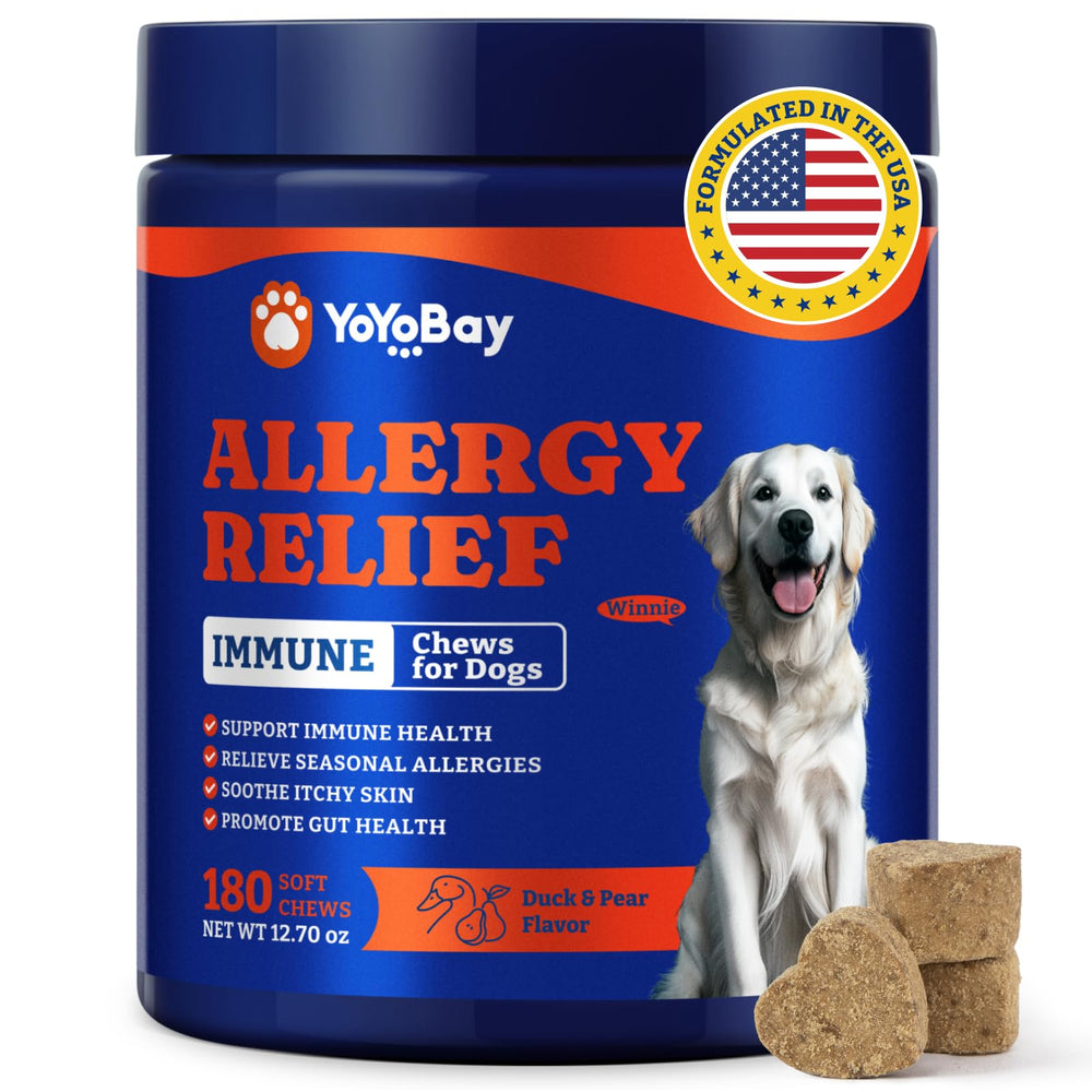 YoYoBay relief allergie chien – bouteille prête à l’emploi pour soutien immunitaire.