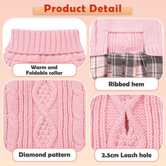 Robe-pull YUDODO avec noeud rose sur petit chien.