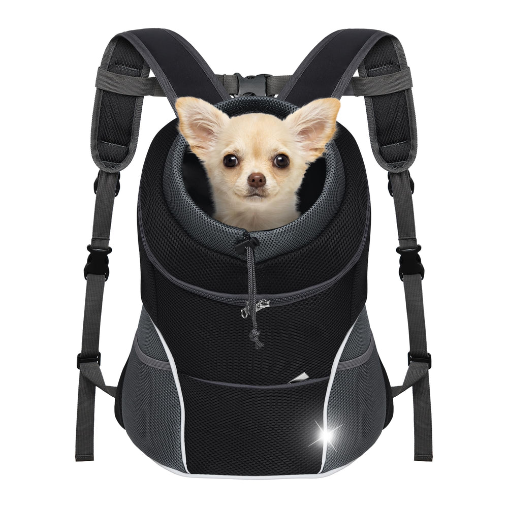 Sac porte-chien YUDODO en vue frontale, pratique et confortable pour vos sorties quotidiennes.