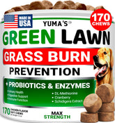 Boîte YUMA'S friandises neutralisateur urine, emballage visible et protection de la pelouse