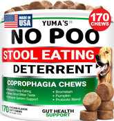 YUMA'S No Poo Chews — bouteille 170 ct, format pratique pour chien.