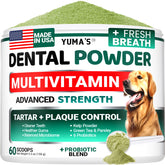 Poudre dentaire YUMA'S pour chien dans le flacon, haleine fraîche et dents propres