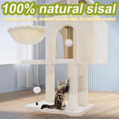 Yungaspy Arbre à Chat Tour: poteau en sisal naturel pour griffes.
