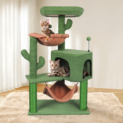 YUNIQUE Arbre à chats – tissu faux poil doux pour le confort.