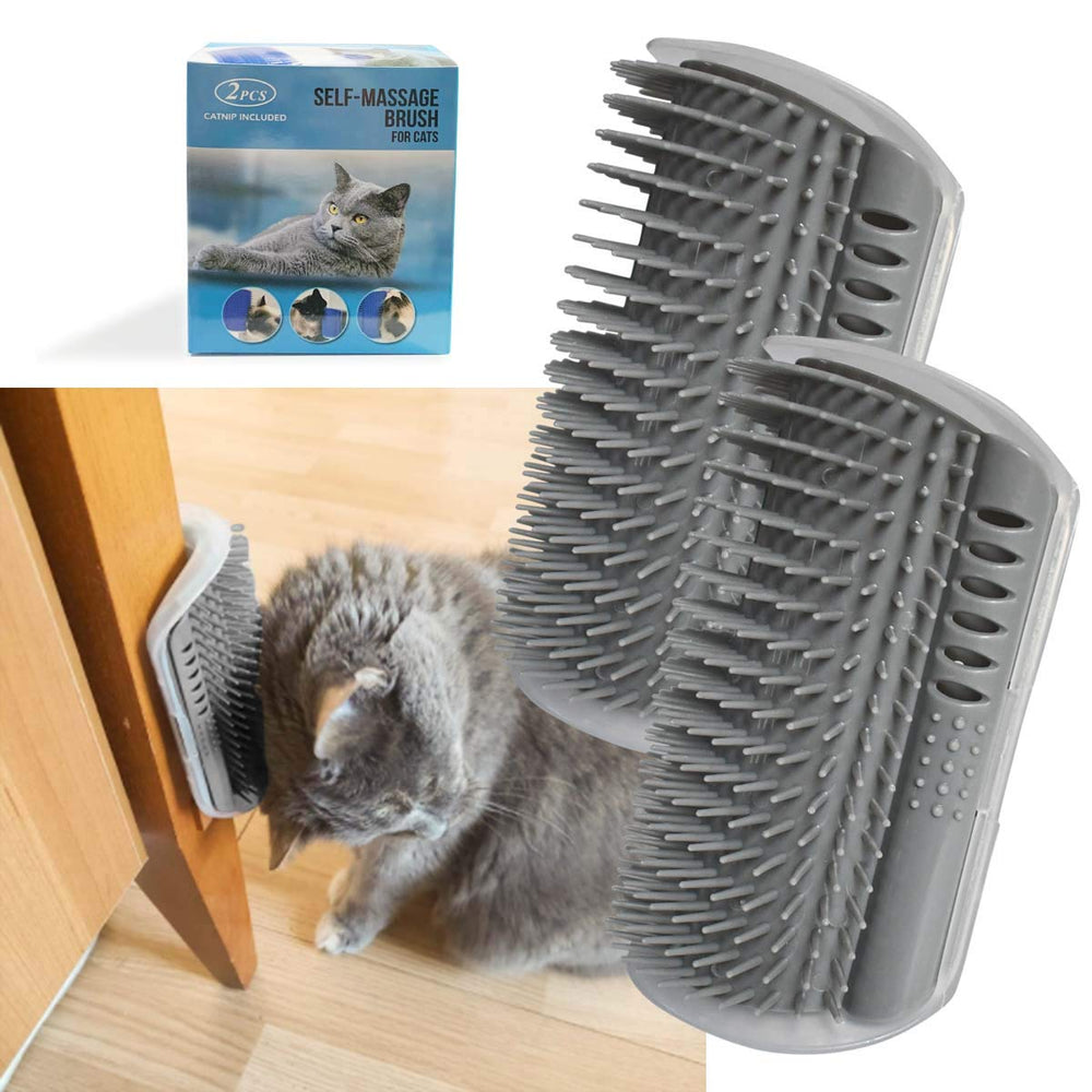 Yuntop 2-pack brosse-coignier mural: massage doux pour le pelage des chats