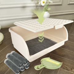Yuoaes boite-litiere-lapin-plastique-solide: robuste et confortable pour les pattes.