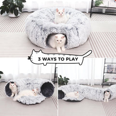 Le tunnel-chat-coussin-doux de YUYAFN apporte chaleur et confort lors des siestes.