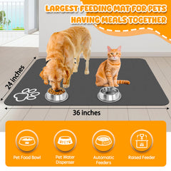 Tapis nourriture chat Yuzshin 36x24 : prévention des débordements.