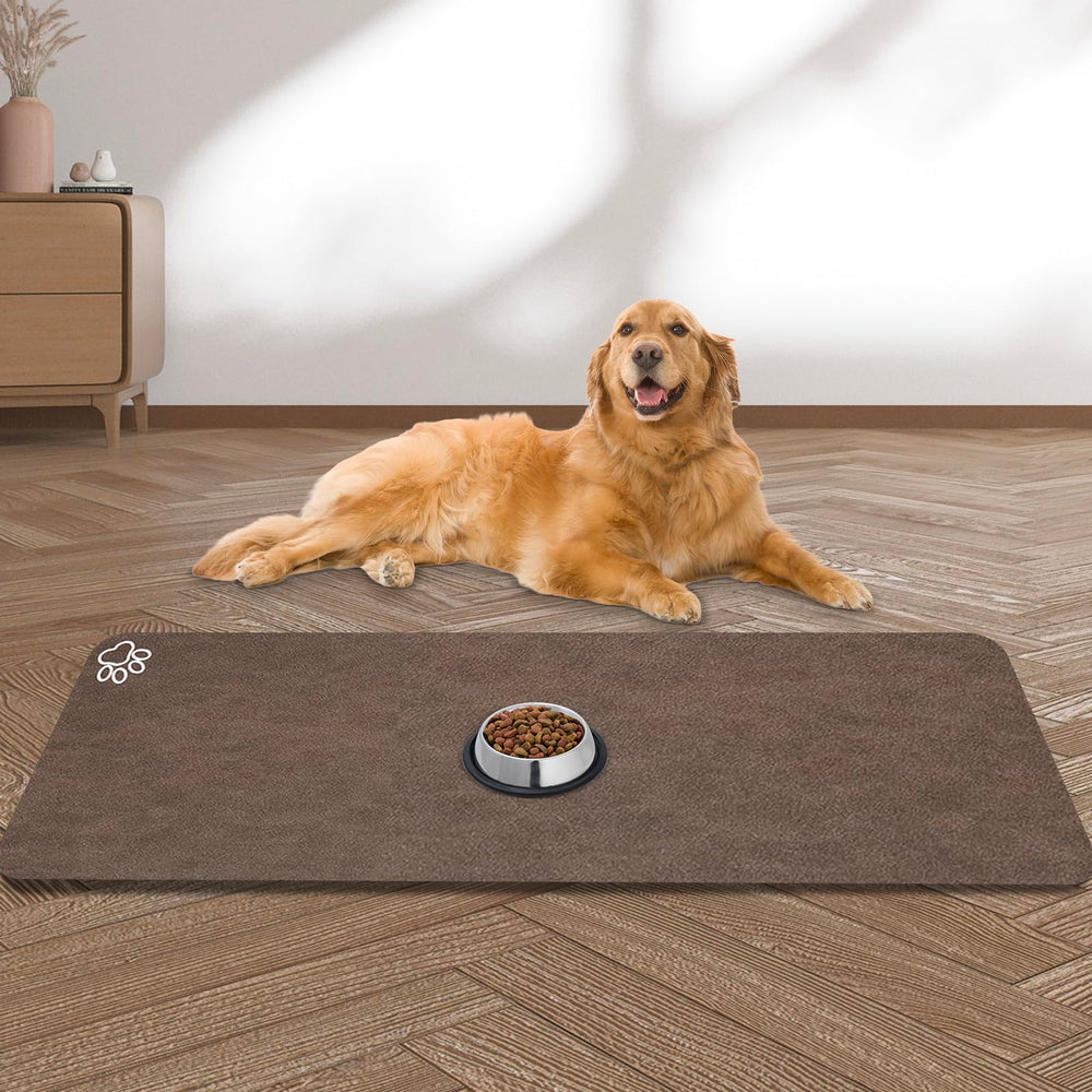 Tapis yuzshin pour alimentation chat grand, absorbe l'eau et prévient les taches.