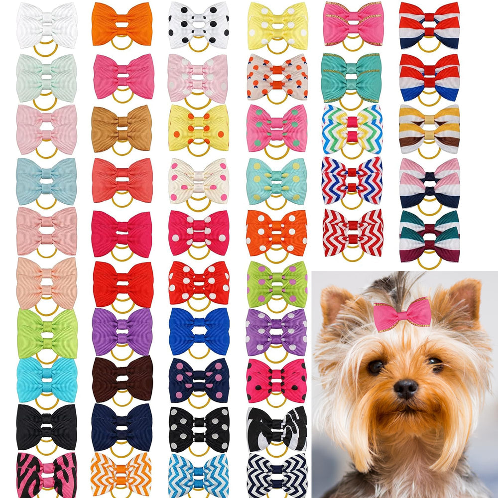 Nœud pois colorés Yxiang pour petit chien, coiffure rapide et mignonne.