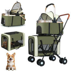 YYW poussette double pour petits chiens et chats, balades sans conflit.