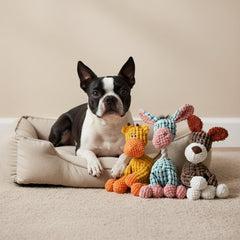 Zagrine chien, jouet peluche sifflet, idéal pour jeux quotidiens et amusement.