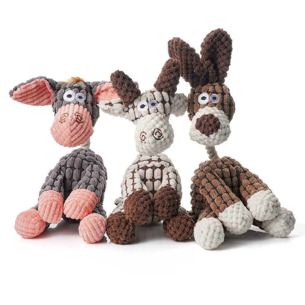 Jouets Zagrine pack triple pour chiot, peluche sûre et durable.