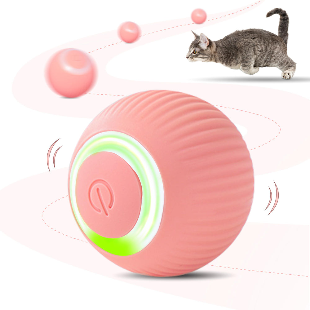Balle chat intelligente de ZALBYUY avec DEL lumineuse, stimule l'activité.