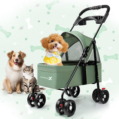 Zanthoxa Poussette pour animaux petits chiens et chats en plein air, confort et sécurité.