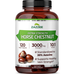 Zazzee bouteille d’extrait Marron d’Inde 10:1 pour circulation potentielle