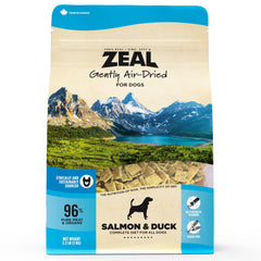 ZEAL Canada – vue des ingrédients saumon et canard, source naturelle de protéines et oméga-3.
