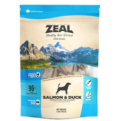 ZEAL saumon-canard chien emballage 5oz, portion pratique pour le repas.