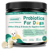 ZEBORA Probiotiques pour chiens – bouchées poulet, soutien digestif potentiel.