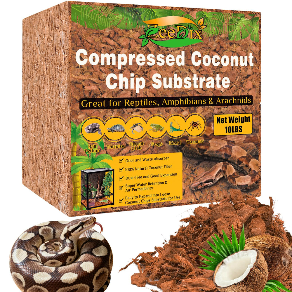 Zeedix brique copeaux coco: substrat absorbant et pratique pour terrarium.