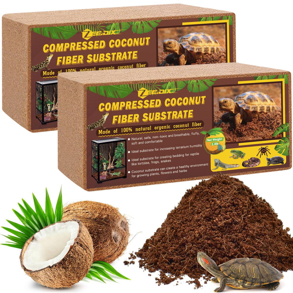 ZeeDix 2 Pack - briques fibre coco, expansion rapide pour litière animaux