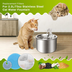 Pré-filtre éponges ZEKIRY pour fontaine chat, élimine poussières et cheveux.