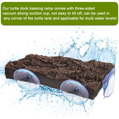 ZENFUN Plateforme tortue imitation écorce: aspect naturel discret pour l’observation.